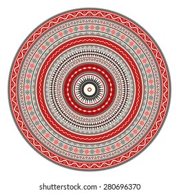 Traditional Romanian round decorative element, vector template