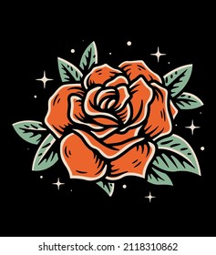 
Traditional Rose Vector Art Illustration