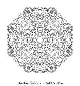 Traditional round ornament. Oriental pattern. Mandala. Doodle drawing coloring