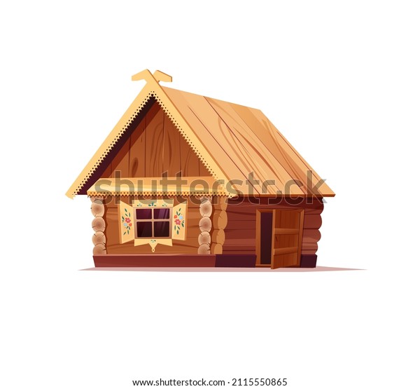 Traditional Russian Hut Old Wooden House Stock Vector (Royalty Free ...