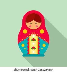 Traditional russian nesting doll icon. Flat illustration of traditional russian nesting doll vector icon for web design