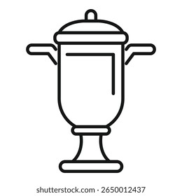 Traditionele Russische samovar staande op een basis met handgrepen en deksel pictogram