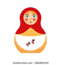 A traditional Russian toy is a matryoshka doll. Stock vector graphics.