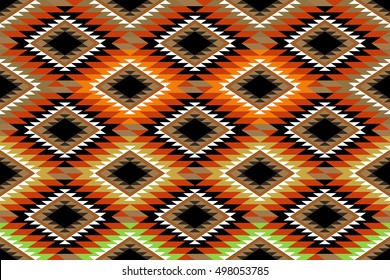 Traditional Rustic Rug In Aztec Style Diamonds