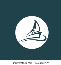 Traditional Sailboat from Asia, logo design.