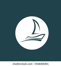 Traditional Sailboat from Asia, logo design.