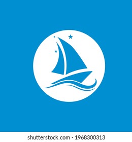 Traditional Sailboat from Asia, logo design.