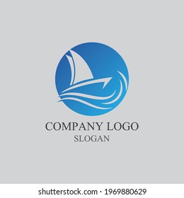 Traditional Sailboat logo design vector