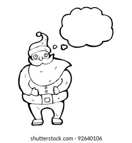 tradicional santa claus con burbuja de pensamiento