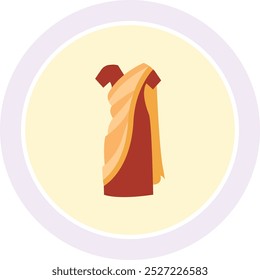 Traditional Saree Icon Representing Cultural Fashion, Elegance, and Heritage, Perfect for Highlighting Indian Clothing, Celebrations, and Festive Occasions in a Stylish and Graceful Design.