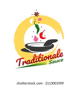Traditional sauce logo for spicy food business, according to taste and tradition. svg