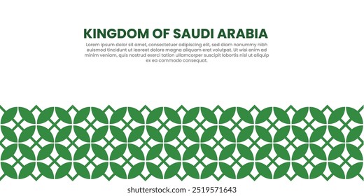 Traditional Saudi Arabian Green Pattern - Islamic Art and Design for Cultural Representation
