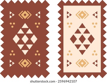 Traditional Saudi Arabian Pattern Design - Vector Banner with Cultural Symbols and Alsado Motifs