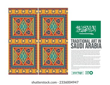 traditional saudi door art Vector