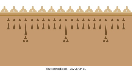 Traditional Saudi Geometric Wall Pattern: Extended Triangles - Vector Art for Middle Eastern Architectural Illustrations