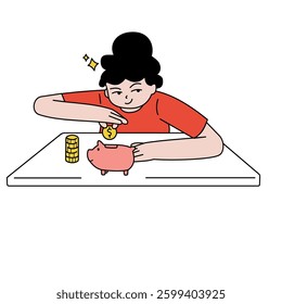 Traditional saving illustration for applications, web design, and others