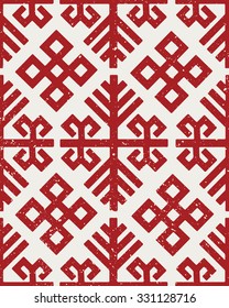 Traditional scandinavian ornaments pattern. Ethnic seamless vector pattern with splatters. Great for winter holidays design projects. 