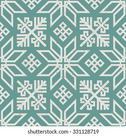 Traditional scandinavian ornaments pattern. Ethnic seamless vector pattern with splatters. Great for winter holidays design projects. 