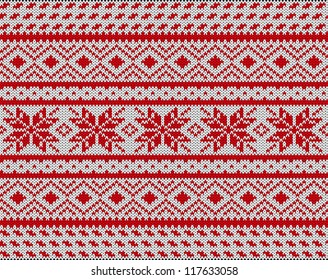  Traditional Scandinavian pattern. Knitted background. Vector illustration.