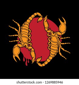 traditional scorpion tattoo flash, vector EPS 10