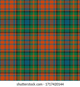 traditional scotland clan tartan ornament repeatable pattern, regular plain colors, editable vector illustration