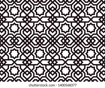 Traditional Seamless Arabic Pattern Solid Color