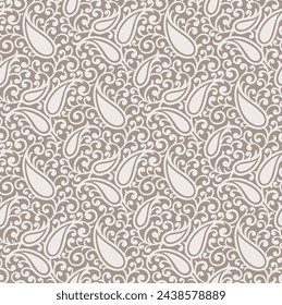 Traditional seamless Asian paisley pattern design