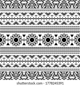 Traditional Seamless Ethnic Pattern background design in aztec, tribal, fabric, native style illustration vector