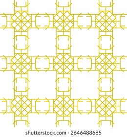 Traditional seamless floral pattern. Abstract geometric ornament with golden lines on white background. Luxury beautiful artistic floral texture