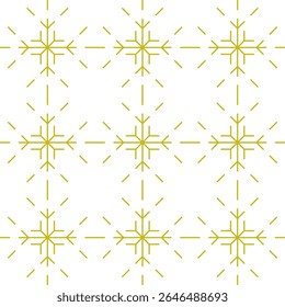 Traditional seamless floral pattern. Abstract geometric ornament with golden lines on white background. Luxury beautiful artistic floral texture