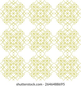 Traditional seamless floral pattern. Abstract geometric ornament with golden lines on white background. Luxury beautiful artistic floral texture