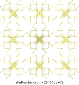 Traditional seamless floral pattern. Abstract geometric ornament with golden lines on white background. Luxury beautiful artistic floral texture