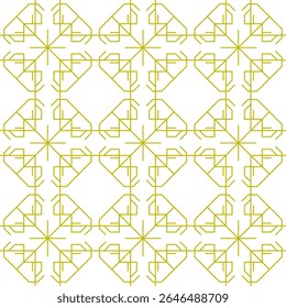 Traditional seamless floral pattern. Abstract geometric ornament with golden lines on white background. Luxury beautiful artistic floral texture