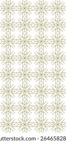 Traditional seamless floral pattern. Abstract geometric ornament with golden lines on white background. Luxury beautiful artistic floral texture