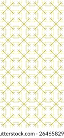 Traditional seamless floral pattern. Abstract geometric ornament with golden lines on white background. Luxury beautiful artistic floral texture
