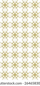 Traditional seamless floral pattern. Abstract geometric ornament with golden lines on white background. Luxury beautiful artistic floral texture