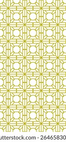 Traditional seamless floral pattern. Abstract geometric ornament with golden lines on white background. Luxury beautiful artistic floral texture