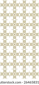 Traditional seamless floral pattern. Abstract geometric ornament with golden lines on white background. Luxury beautiful artistic floral texture