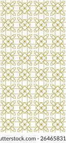 Traditional seamless floral pattern. Abstract geometric ornament with golden lines on white background. Luxury beautiful artistic floral texture