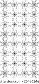 Traditional seamless floral pattern. Abstract geometric ornament with black lines on white background. Luxury beautiful artistic floral texture
