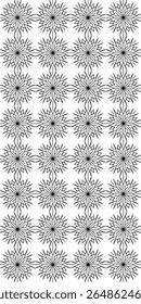 Traditional seamless floral pattern. Abstract geometric ornament with black lines on white background. Luxury beautiful artistic floral texture