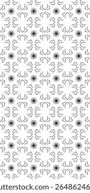 Traditional seamless floral pattern. Abstract geometric ornament with black lines on white background. Luxury beautiful artistic floral texture