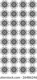 Traditional seamless floral pattern. Abstract geometric ornament with black lines on white background. Luxury beautiful artistic floral texture