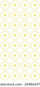 Traditional seamless floral pattern. Abstract geometric ornament with golden lines on white background. Luxury beautiful artistic floral texture
