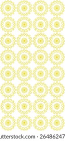Traditional seamless floral pattern. Abstract geometric ornament with golden lines on white background. Luxury beautiful artistic floral texture