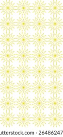 Traditional seamless floral pattern. Abstract geometric ornament with golden lines on white background. Luxury beautiful artistic floral texture