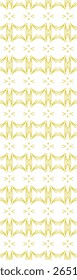 Traditional seamless floral pattern. Abstract geometric ornament with golden lines on white background. Luxury beautiful artistic floral texture