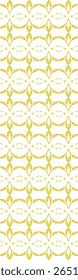 Traditional seamless floral pattern. Abstract geometric ornament with golden lines on white background. Luxury beautiful artistic floral texture