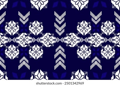 Traditional seamless geometric pattern with flower pattern with green, blue. nature abstract vector illustration ethnic style. Vector, illustration, texture, clothing,design for texture,carpet.