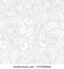 traditional seamless monochrome paisley pattern. paisley pattern for textile design and fabrics